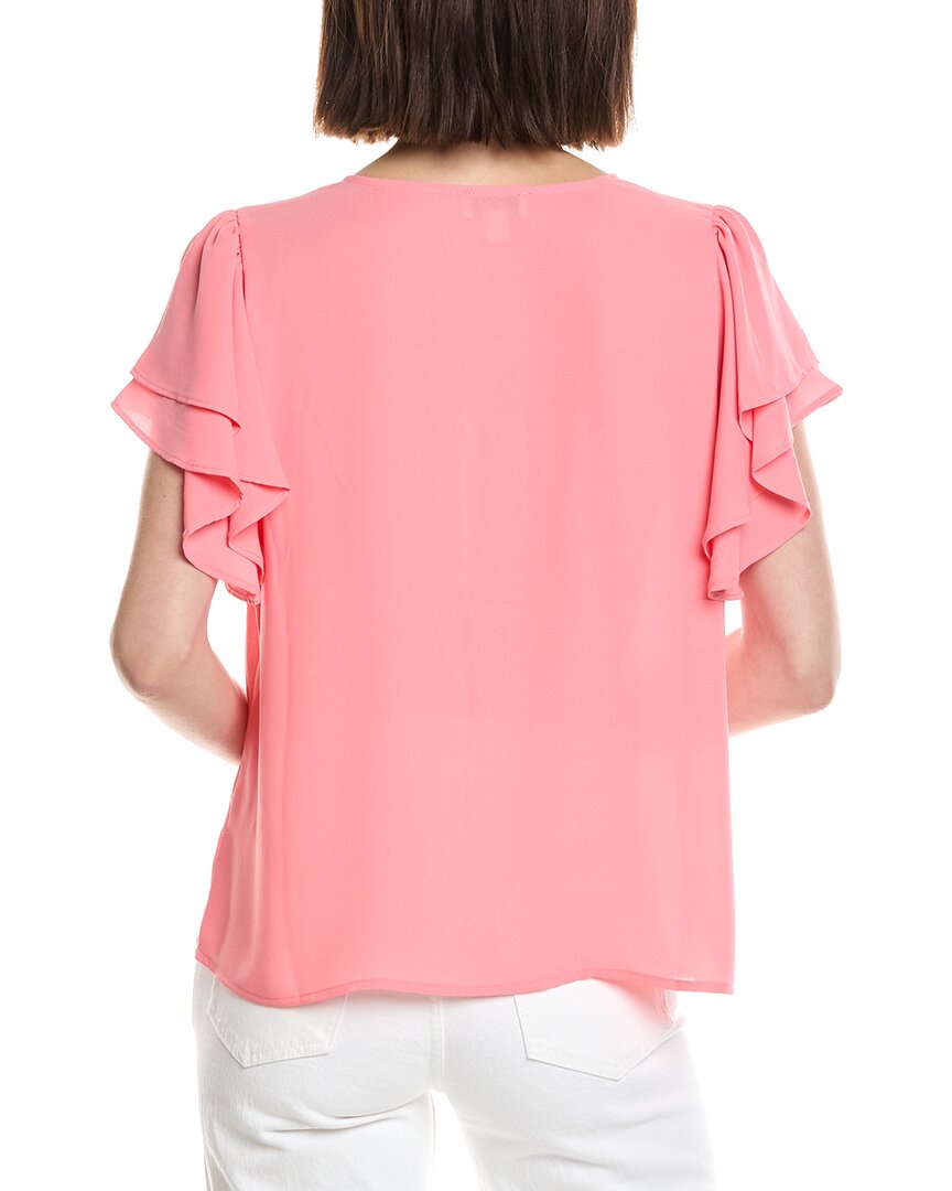 Cece Double Flutter Shirred Shoulder Blouse