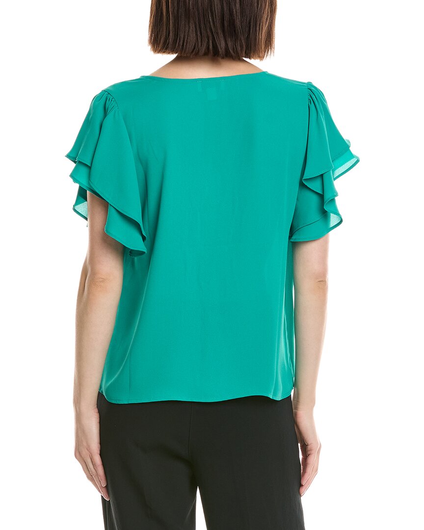 Cece Double Flutter Shirred Shoulder Blouse