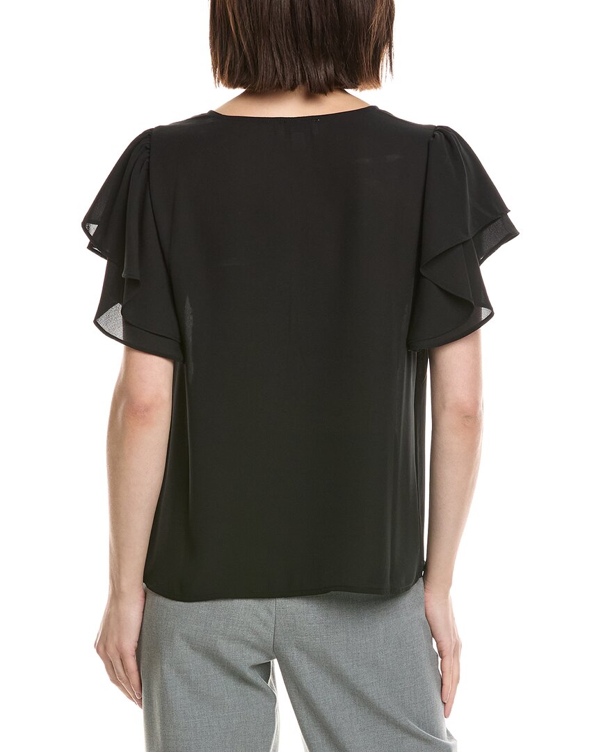 Cece Double Flutter Shirred Shoulder Blouse