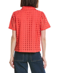 Cece Collared Button Down Swing Top