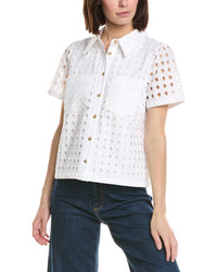 Cece Collared Button Down Swing Top