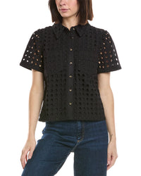 Cece Collared Button Down Swing Top