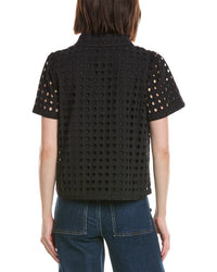 Cece Collared Button Down Swing Top