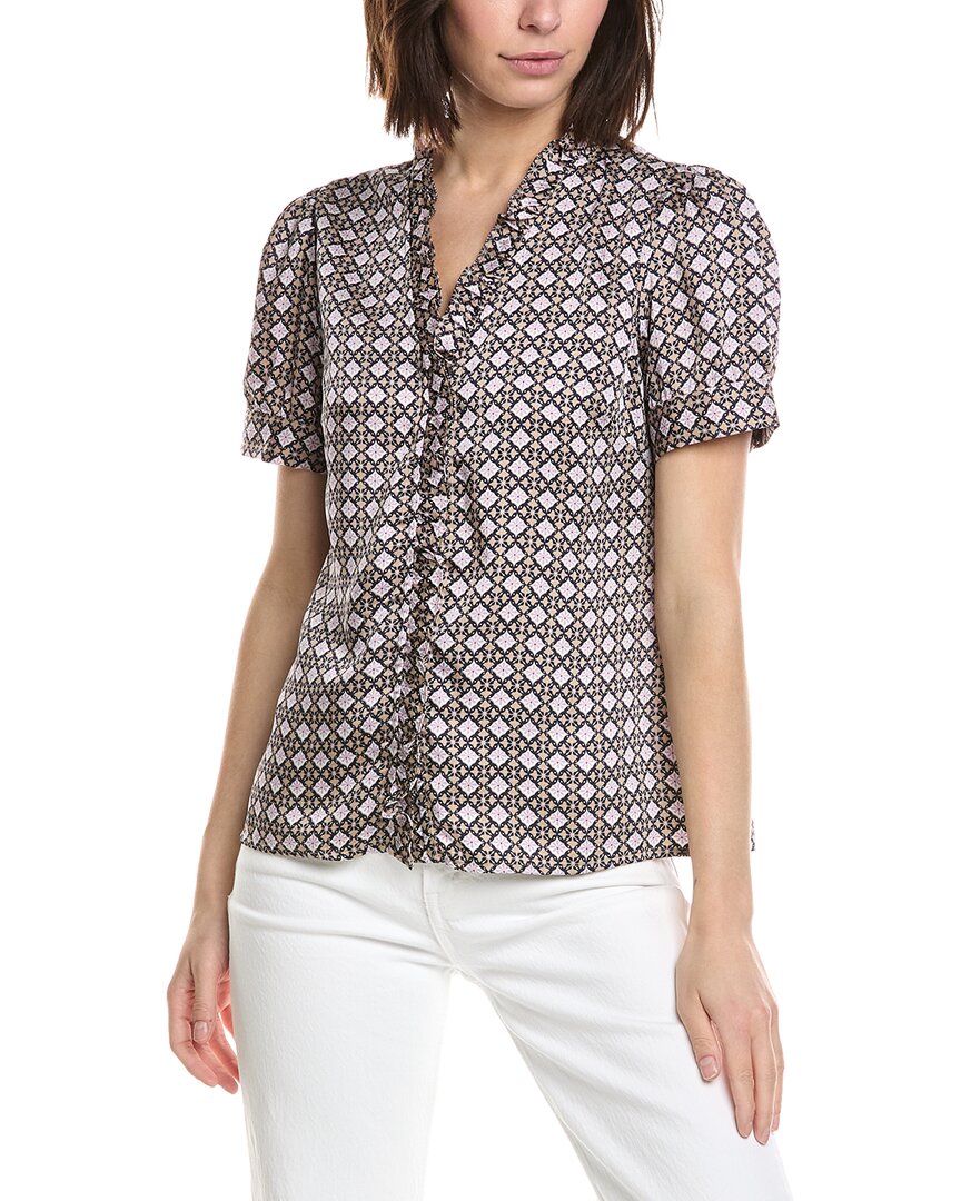 Cece Ruffle-Trim Top