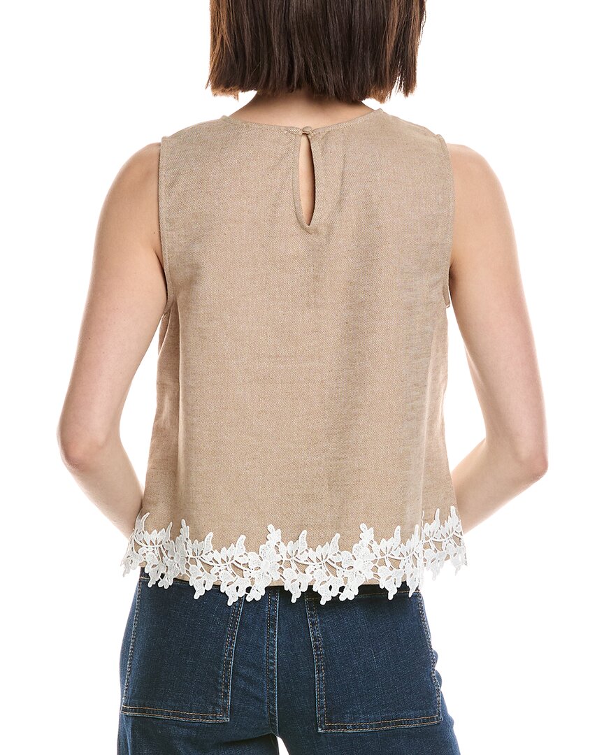Cece Boxy Sleeveless Linen-Blend Top