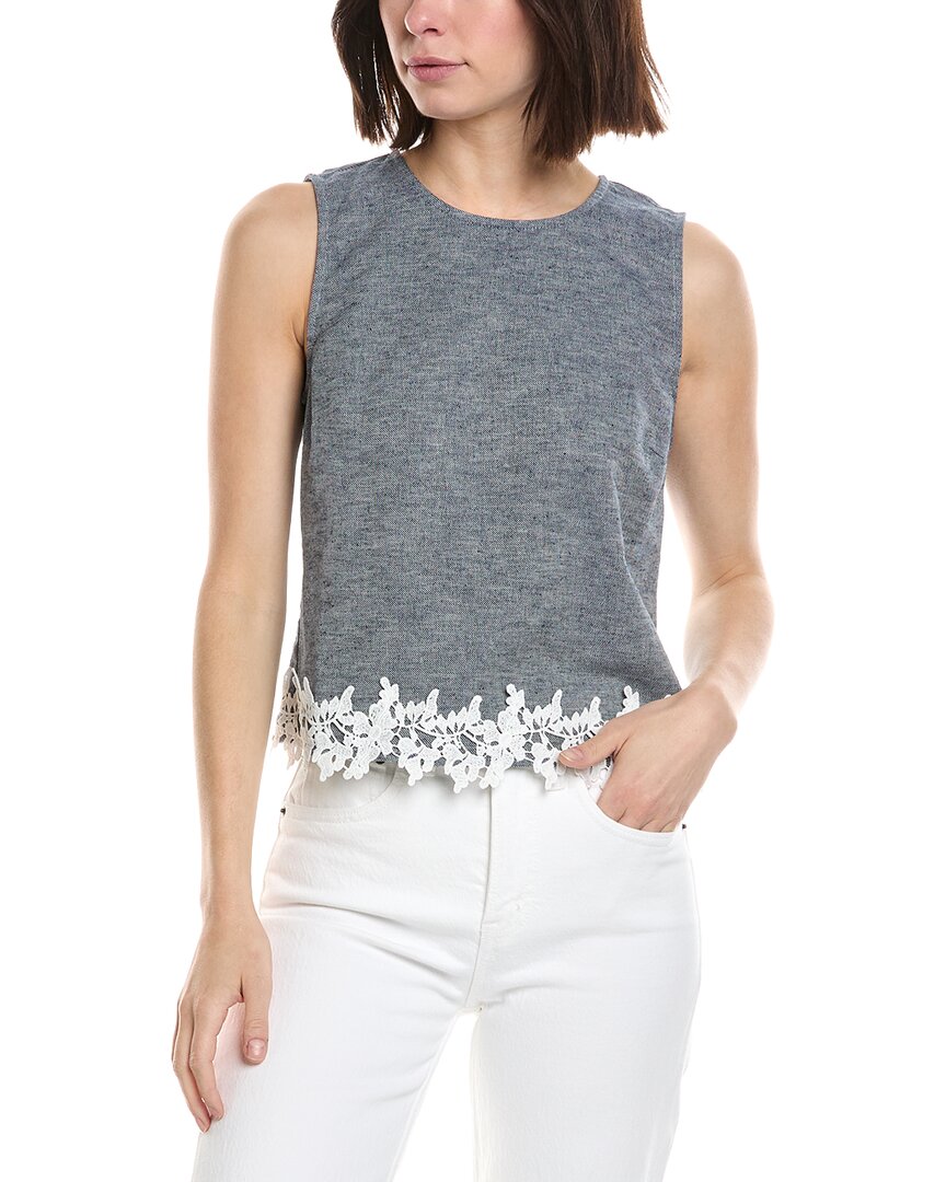 Cece Boxy Sleeveless Linen-Blend Top