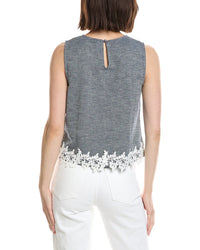 Cece Boxy Sleeveless Linen-Blend Top