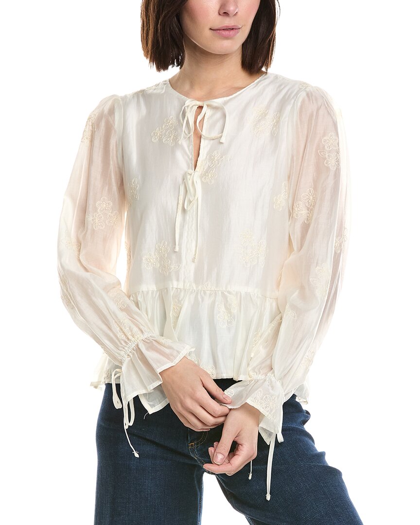 Cece V-Neck Ruffle Button Down Blouse