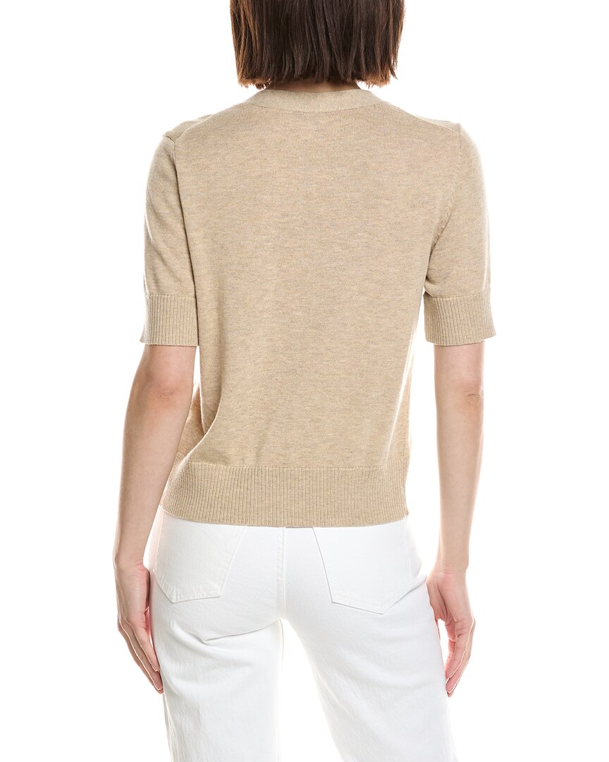 Cece Flower Embroidery V-Neck Wool-Blend Cardigan