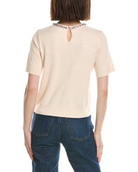 Cece Embellished Neck Sweater