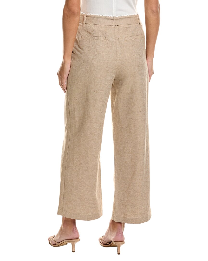 CeCe Cece Tie Waist Wide Leg Linen-Blend Pant