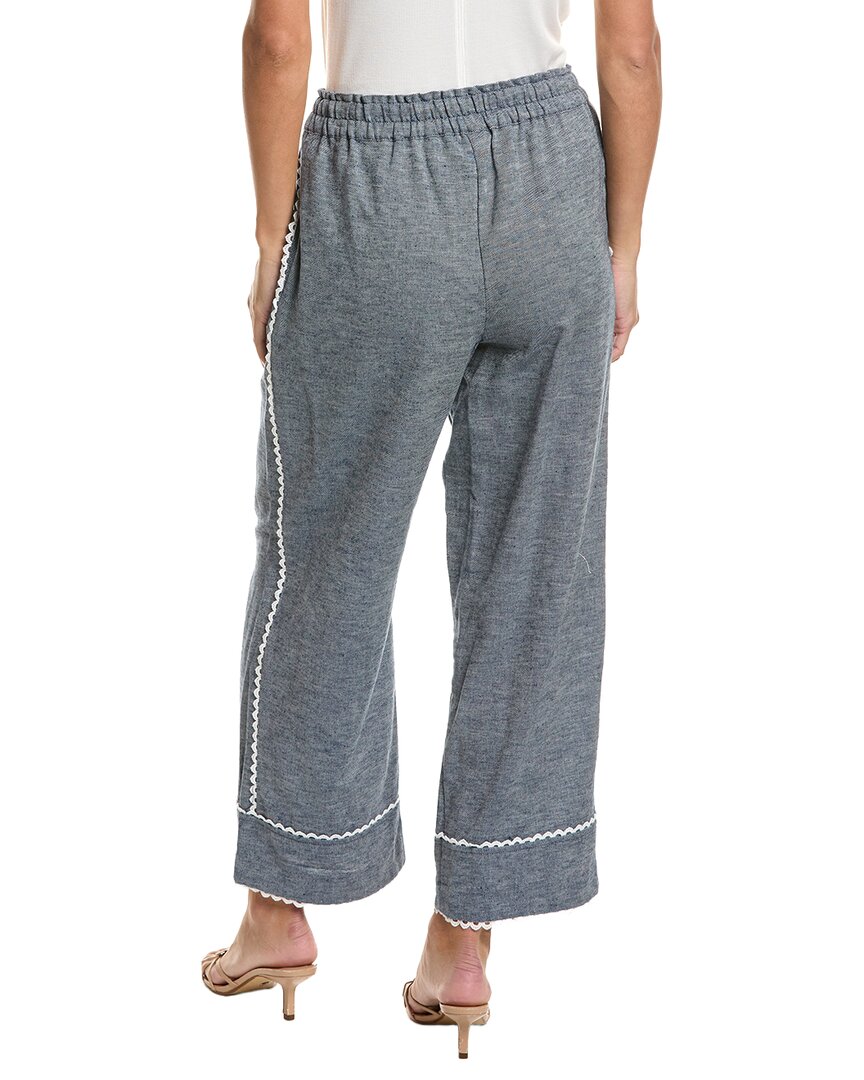 CeCe Cece Pull-On Cropped Linen-Blend Pant