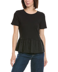 Cece Poplin Peplum Top