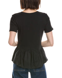 Cece Poplin Peplum Top