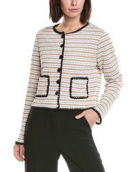 Cece Crochet Detailed Knit Cardigan