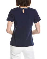 Cece Denim Chain Neck T-Shirt