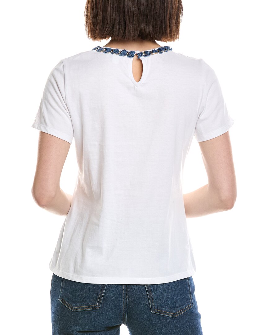 Cece Denim Chain Neck T-Shirt