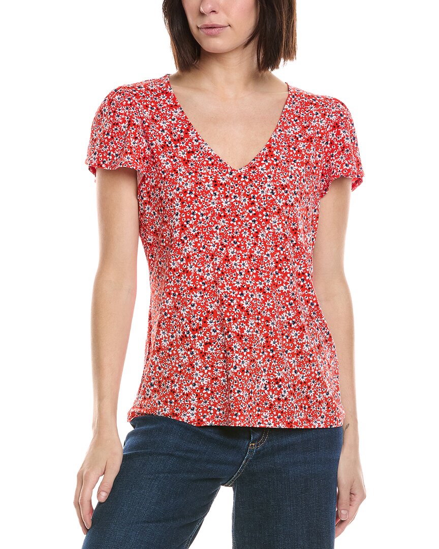 Cece V-Neck Tulip Sleeve Knit Top
