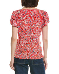 Cece V-Neck Tulip Sleeve Knit Top