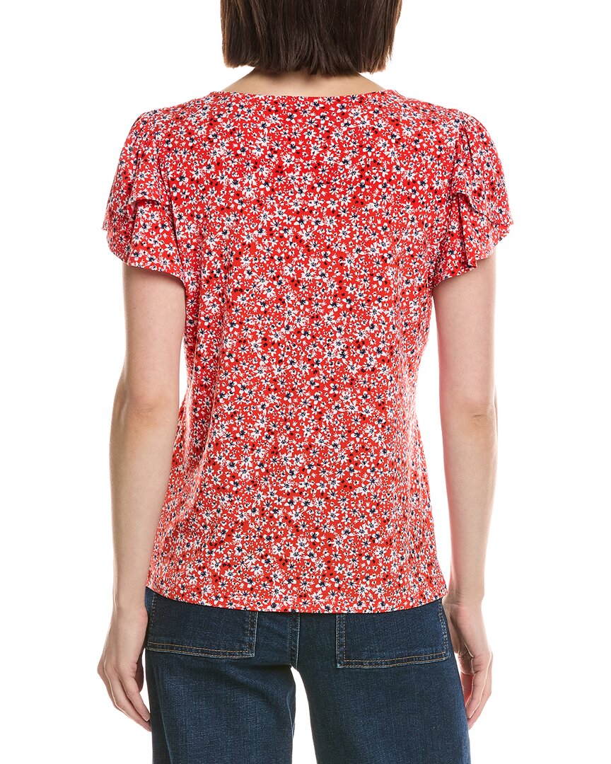 Cece V-Neck Tulip Sleeve Knit Top