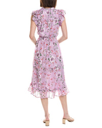 Cece Flutter Sleeve Smocked Waist Midi Dress
