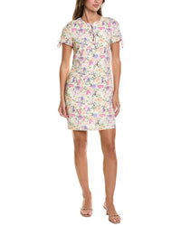 CeCe Cece Bow Detail Keyhole Linen-Blend Mini Dress