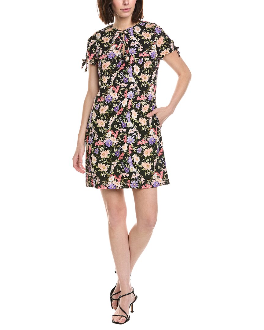 Cece Bow Detail Keyhole Linen-Blend Mini Dress