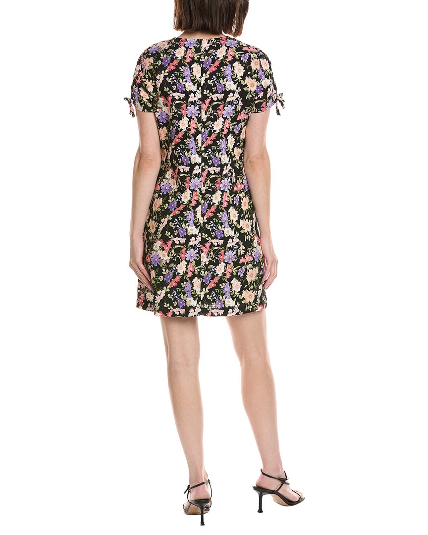 Cece Bow Detail Keyhole Linen-Blend Mini Dress