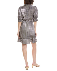 Cece Open Collar Ruffle Wrap Dress