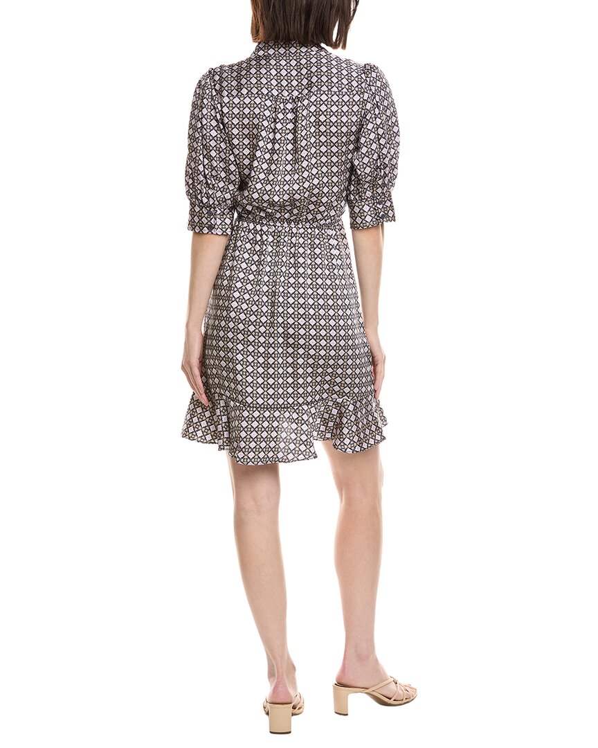 Cece Open Collar Ruffle Wrap Dress