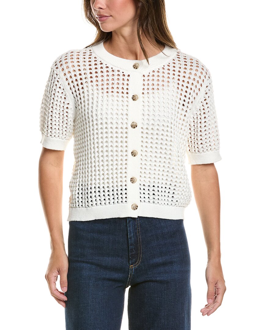CeCe Cece Texture Mesh Cardigan