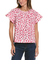 CeCe Cece Broderie Flare Sleeve Top