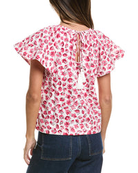 CeCe Cece Broderie Flare Sleeve Top