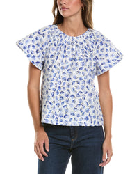 CeCe Cece Broderie Flare Sleeve Top