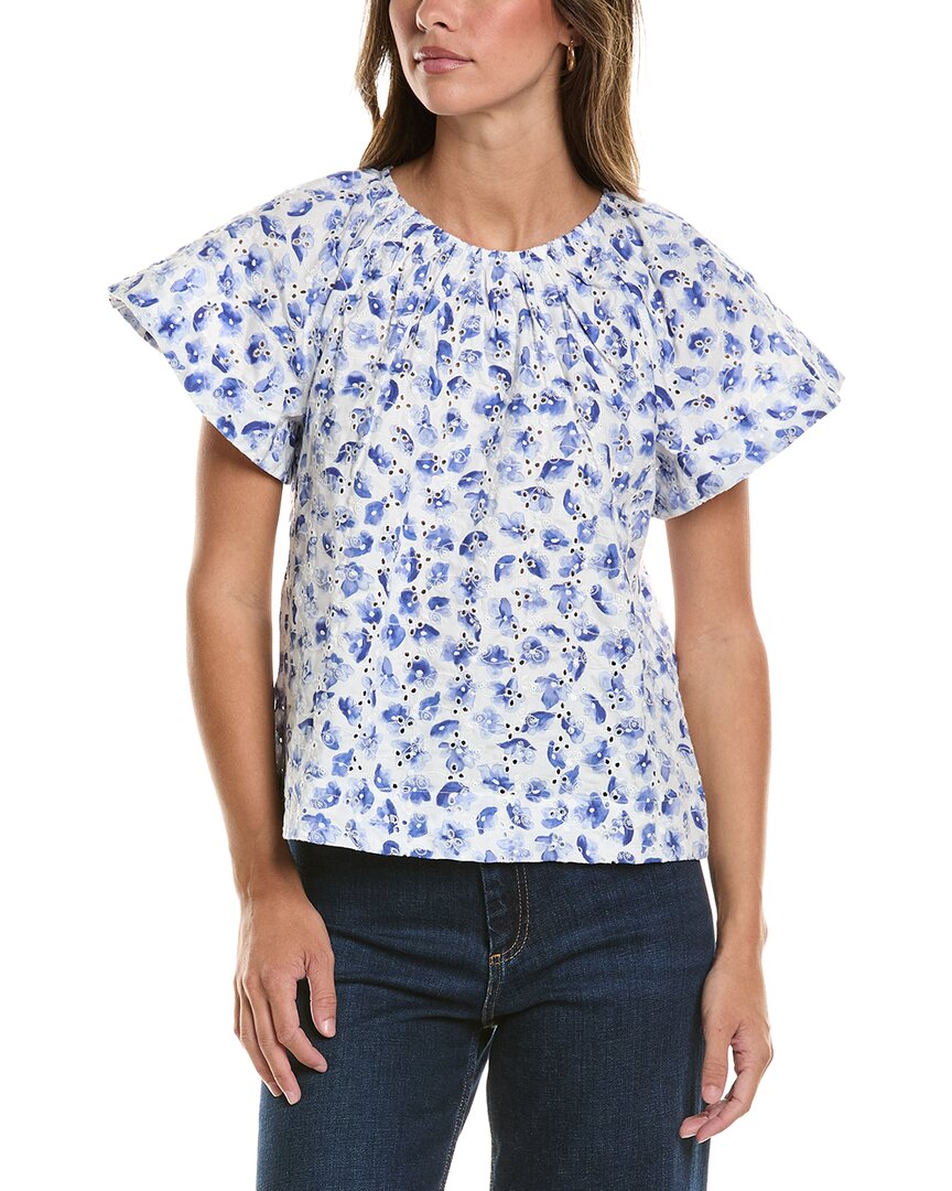 CeCe Cece Broderie Flare Sleeve Top