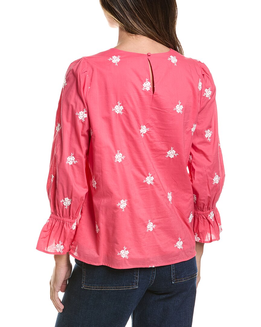 CeCe Cece Shirred Neck Ruffle Sleeve Top