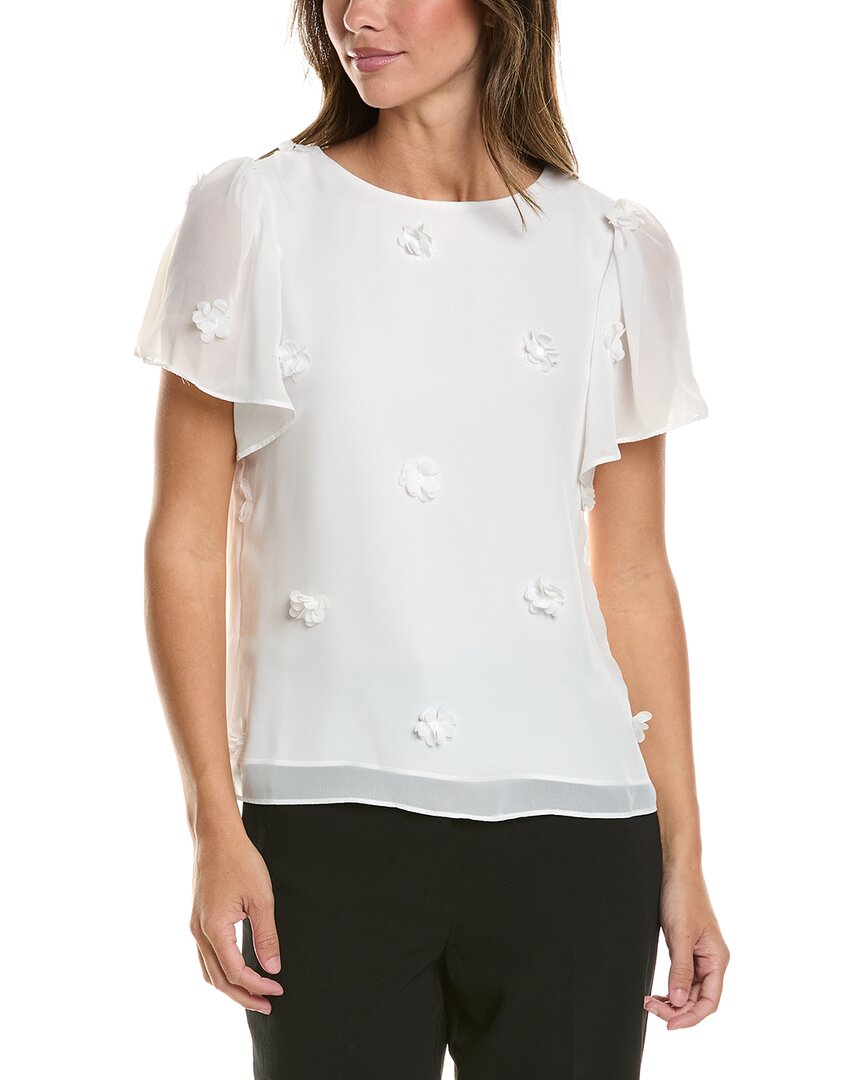 CeCe Cece Flutter Crewneck Flower Top