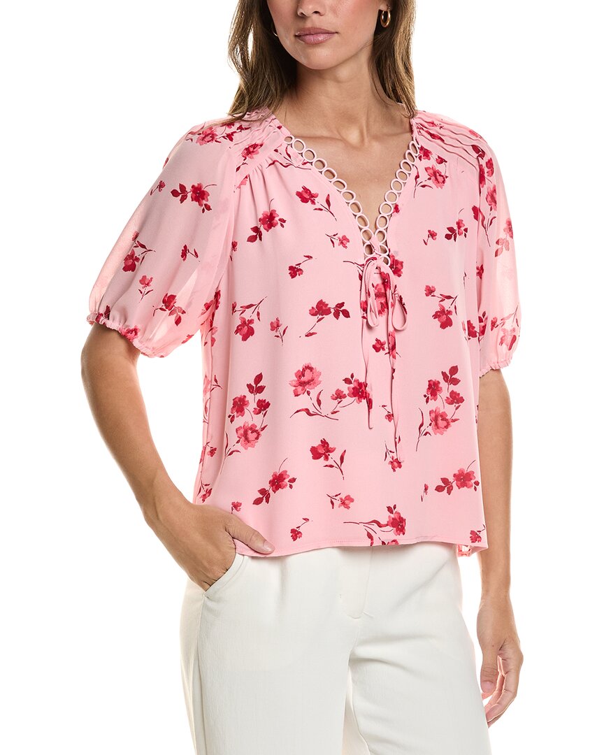 CeCe Cece V-Neck Pintuck Blouse