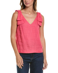 CeCe Cece Bow Strap Linen-Blend Tank