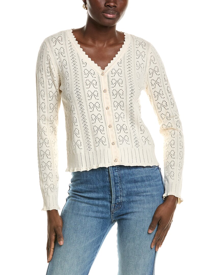 CeCe Cece Bow Pointelle Cardigan