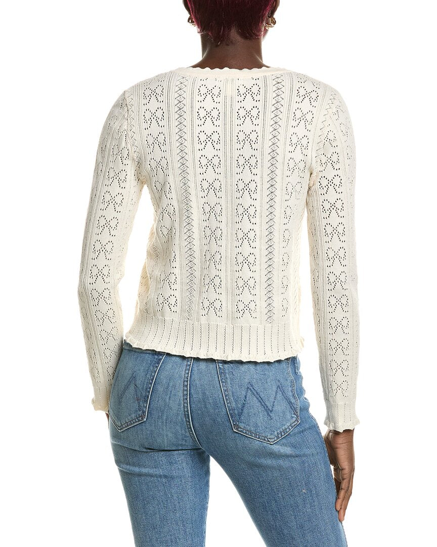 CeCe Cece Bow Pointelle Cardigan