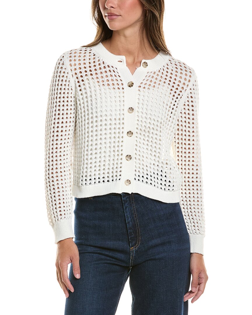Cece Texture Mesh Long Sleeve Cardigan