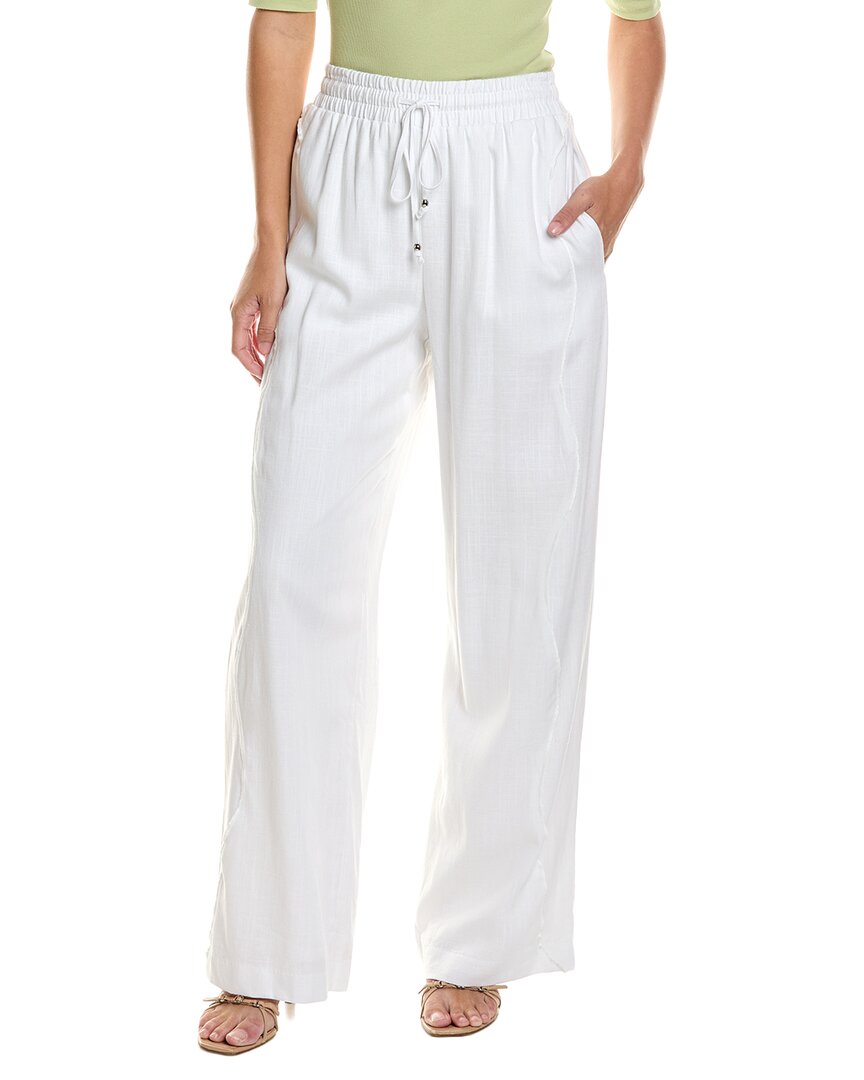 CeCe Cece Wavy Tapered Linen-Blend Pant