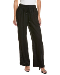 CeCe Cece Wavy Tapered Linen-Blend Pant