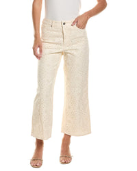 CeCe Cece Straight Leg Denim Eyelet Pant