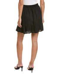 CeCe Cece Belted Tiered Ruffle Linen-Blend Mini Skirt