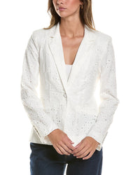 CeCe Cece Broderie Straight Blazer