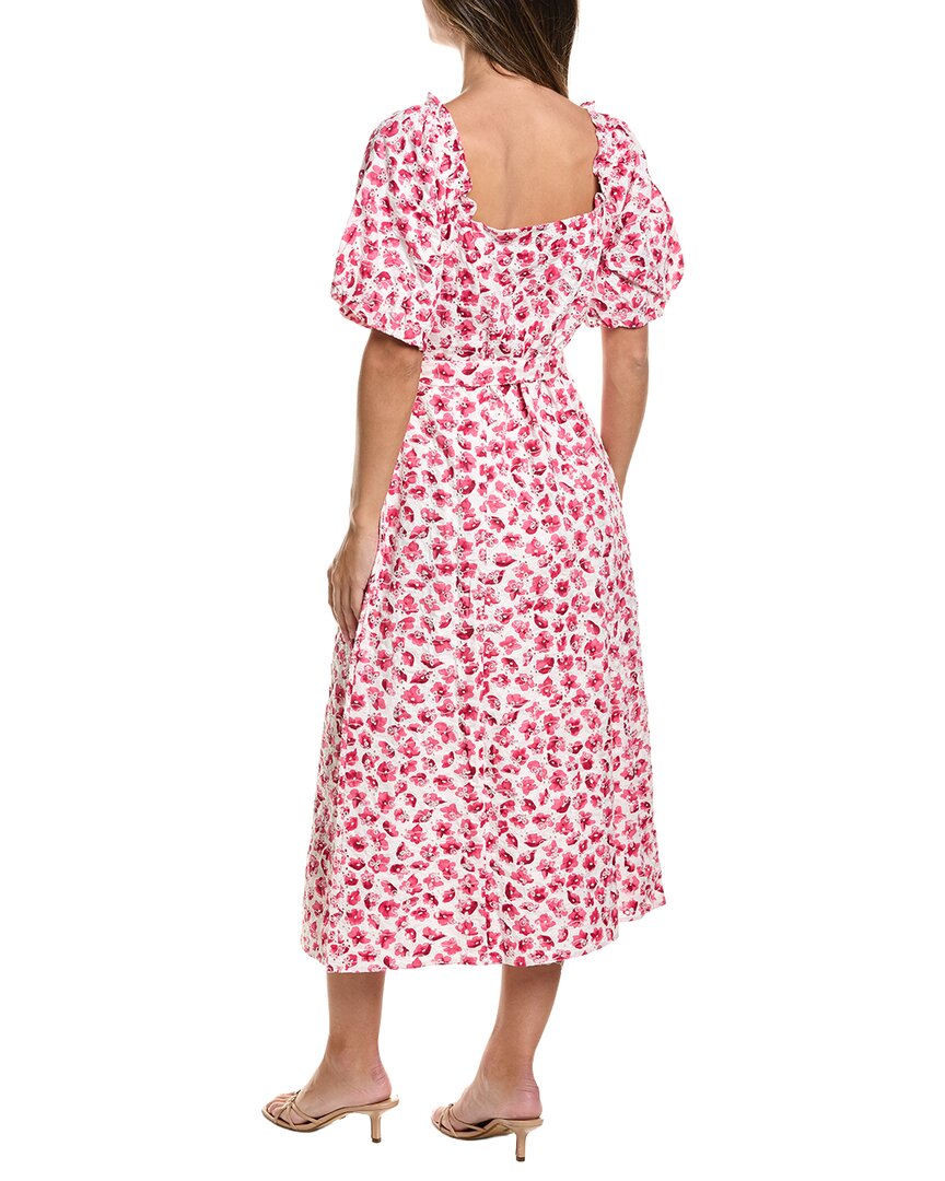 CeCe Cece Puff Sleeve Sweetheart Neck Midi Dress