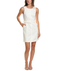 CeCe Cece Belted Linen-Blend Mini Dress