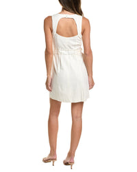CeCe Cece Belted Linen-Blend Mini Dress